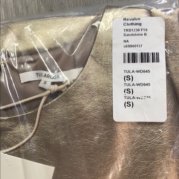 Tularosa | Margo Dress In Sandstone Brown Metallic - Picture 6 of 10